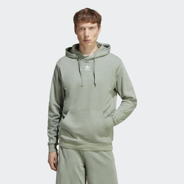 Sweat à Capuche Essentials+ Made With Hemp Vert Argent Adidas