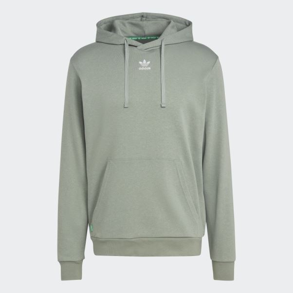 Sweat à Capuche Essentials+ Made With Hemp Vert Argent Adidas