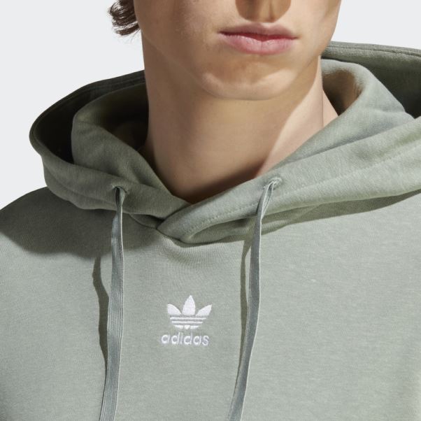 Sweat à Capuche Essentials+ Made With Hemp Vert Argent Adidas