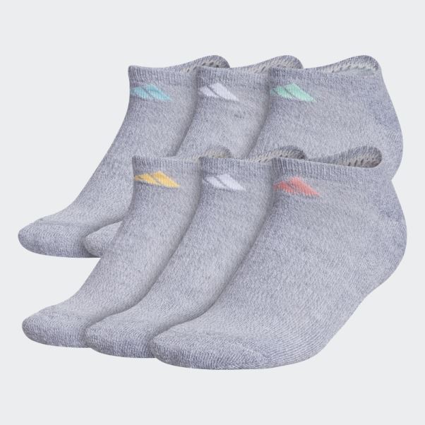 Chaussettes Invisibles Matelassées Athlétiques Adidas Gris Moyen 6 Paires