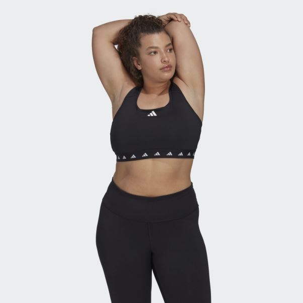 Soutien-gorge Techfit à Maintien Moyen Adidas Powerreact Training Noir (taille Plus)