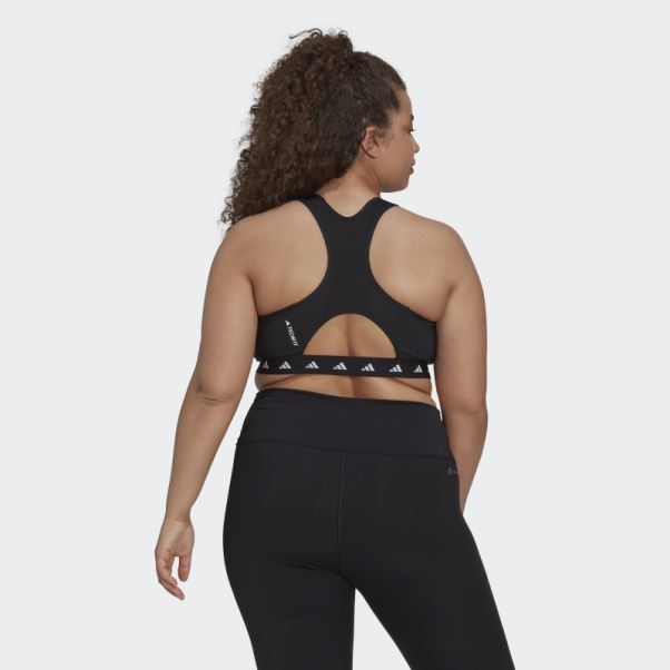 Soutien-gorge Techfit à Maintien Moyen Adidas Powerreact Training Noir (taille Plus)