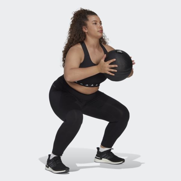Soutien-gorge Techfit à Maintien Moyen Adidas Powerreact Training Noir (taille Plus)