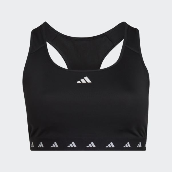 Soutien-gorge Techfit à Maintien Moyen Adidas Powerreact Training Noir (taille Plus)
