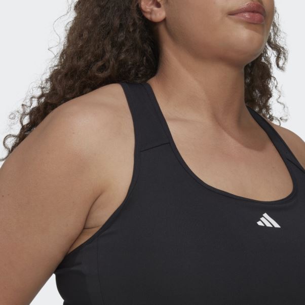 Soutien-gorge Techfit à Maintien Moyen Adidas Powerreact Training Noir (taille Plus)