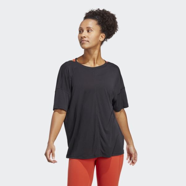 T-shirt Yoga Studio Surdimensionné Adidas Noir