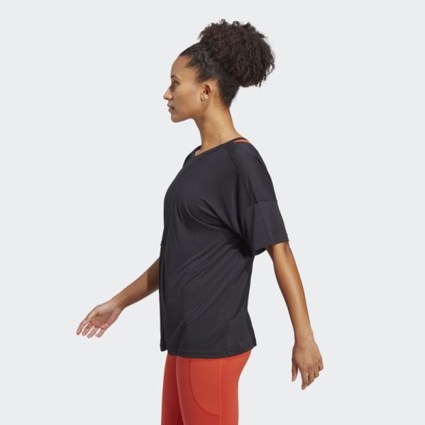 T-shirt Yoga Studio Surdimensionné Adidas Noir