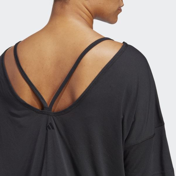 T-shirt Yoga Studio Surdimensionné Adidas Noir