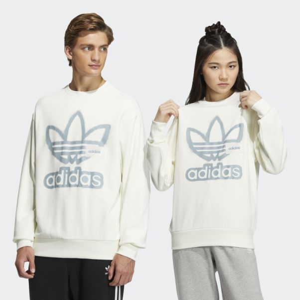 Sweat Adicolor Crew Blanc Adidas