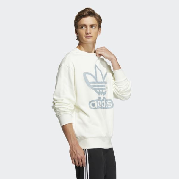 Sweat Adicolor Crew Blanc Adidas