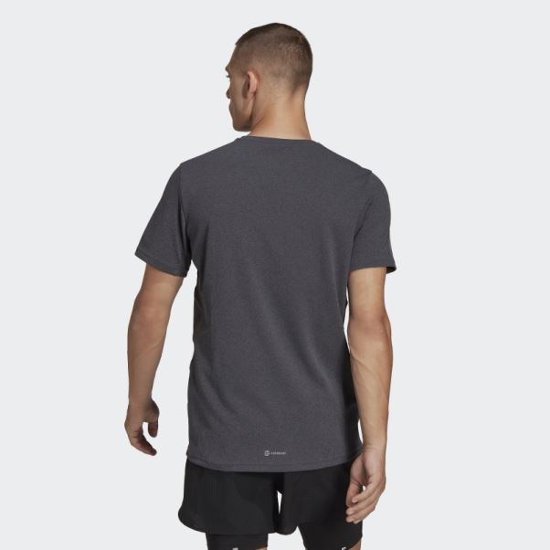 T-shirt Noir Chiné Adidas Own The Run Heather