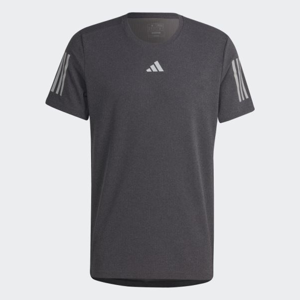 T-shirt Noir Chiné Adidas Own The Run Heather