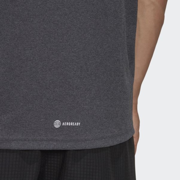 T-shirt Noir Chiné Adidas Own The Run Heather