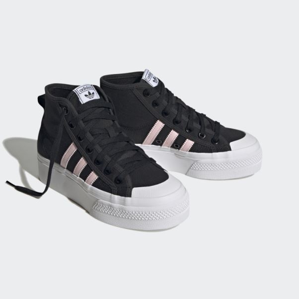 Adidas Noir Nizza Platform Mid Chaussures