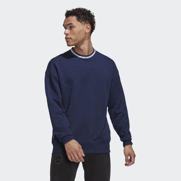 Sweat Adidas Bleu Marine Arsenal Lifestyler Crew