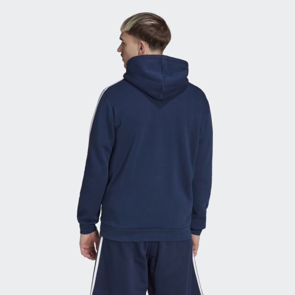 Sweat à Capuche Adidas Night Indigo Adicolor Classics 3 Bandes