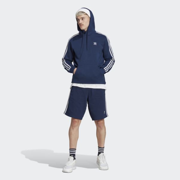Sweat à Capuche Adidas Night Indigo Adicolor Classics 3 Bandes