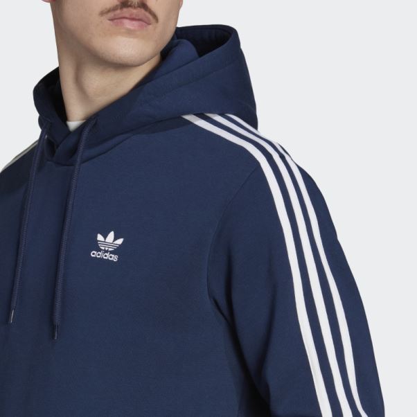 Sweat à Capuche Adidas Night Indigo Adicolor Classics 3 Bandes