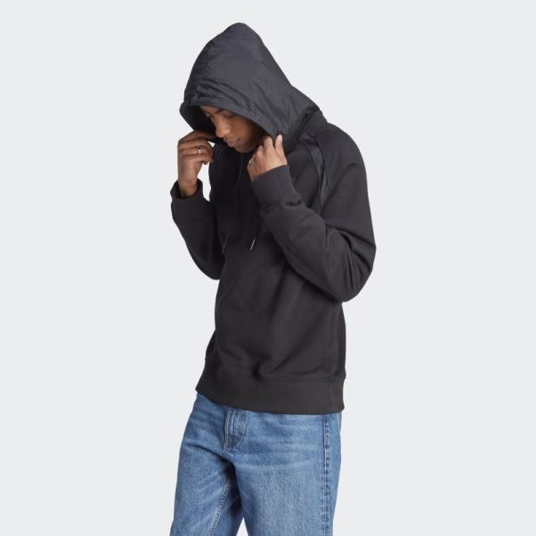 Sweat à Capuche En Nylon Froissé Premium Essentials Adidas Noir