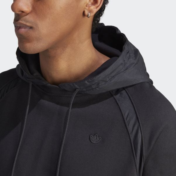 Sweat à Capuche En Nylon Froissé Premium Essentials Adidas Noir