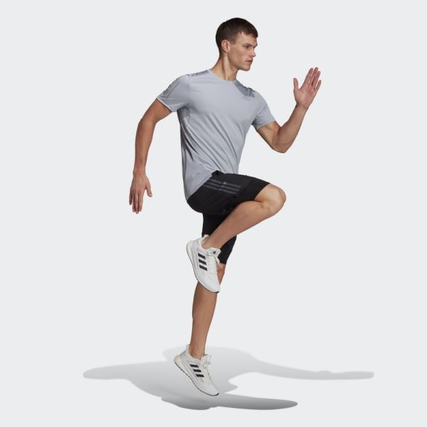 Adidas Possède Le T-shirt De Course Argenté