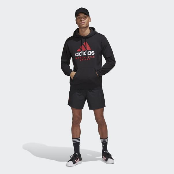 Sweat à Capuche Adidas Manchester United Dna Graphique Noir