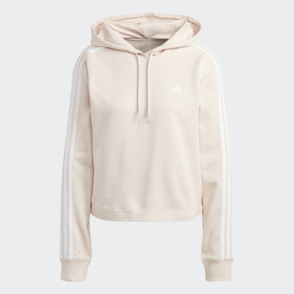 Sweat à Capuche Court Adidas Essentials 3-stripes Quartz