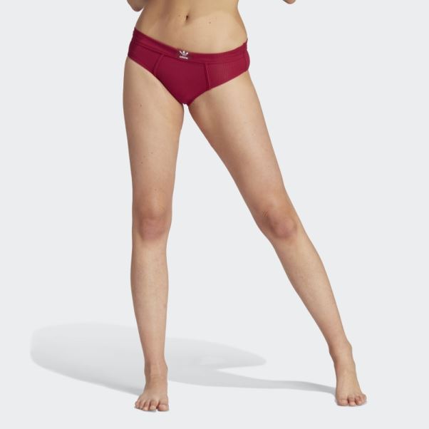 Pantalon De Bikini En Coton Côtelé Adicolor Flex Bordeaux Adidas