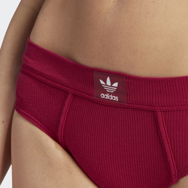 Pantalon De Bikini En Coton Côtelé Adicolor Flex Bordeaux Adidas