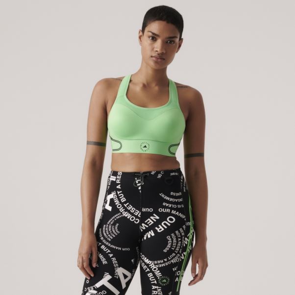 Soutien-gorge De Sport à Maintien élevé Adidas By Stella Mccartney Truepace Vert Flash Chaud