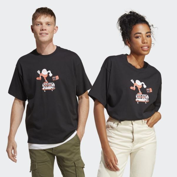 T-shirt Graphique Adidas Mode Noir