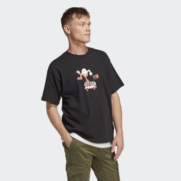 T-shirt Graphique Adidas Mode Noir