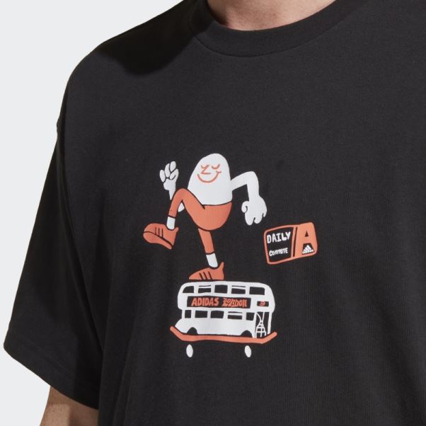 T-shirt Graphique Adidas Mode Noir