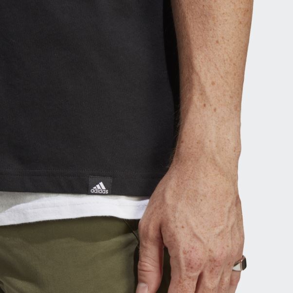 T-shirt Graphique Adidas Mode Noir