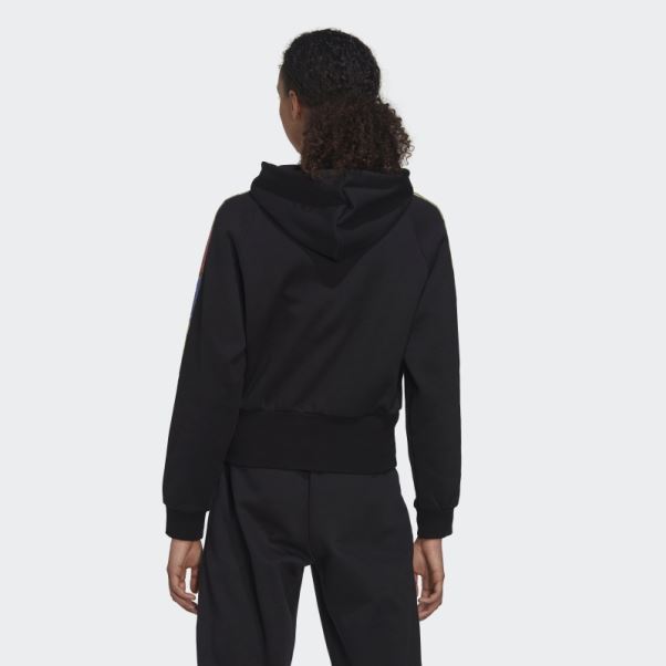 Sweat à Capuche Imprimé Allover Noir Adidas