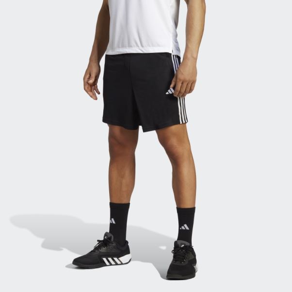 Short D'entraînement à 3 Bandes En Piqué Train Essentials Adidas Noir