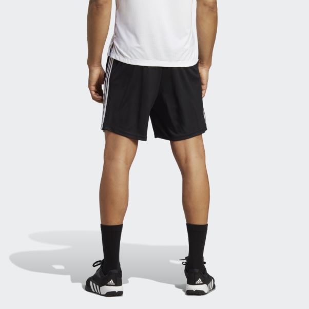 Short D'entraînement à 3 Bandes En Piqué Train Essentials Adidas Noir