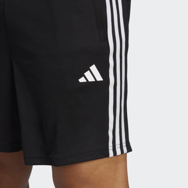 Short D'entraînement à 3 Bandes En Piqué Train Essentials Adidas Noir