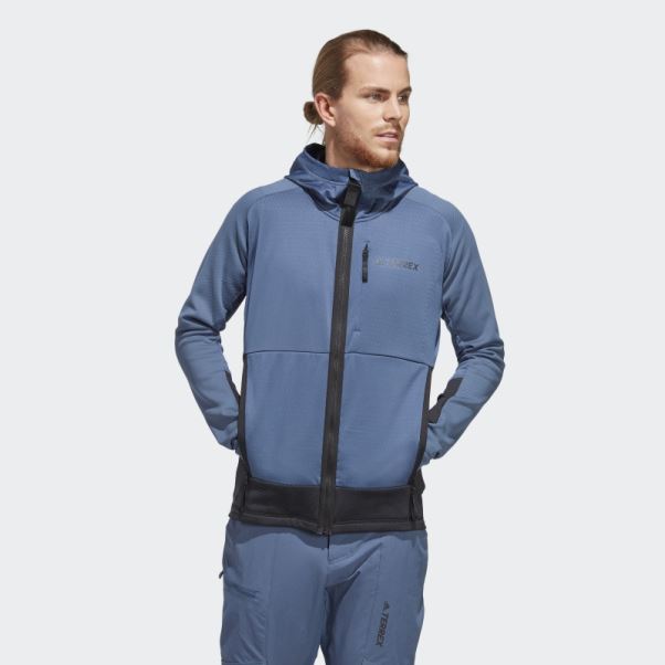 Veste Polaire De Randonnée à Capuche Adidas Steel Terrex Tech Flooce