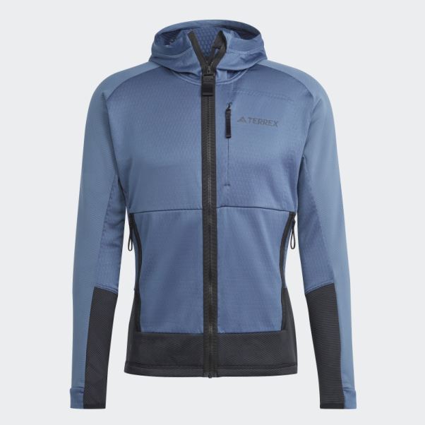 Veste Polaire De Randonnée à Capuche Adidas Steel Terrex Tech Flooce
