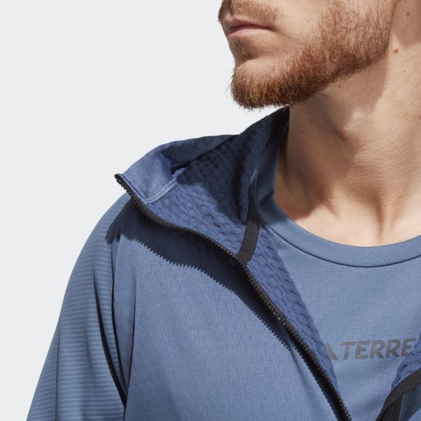 Veste Polaire De Randonnée à Capuche Adidas Steel Terrex Tech Flooce