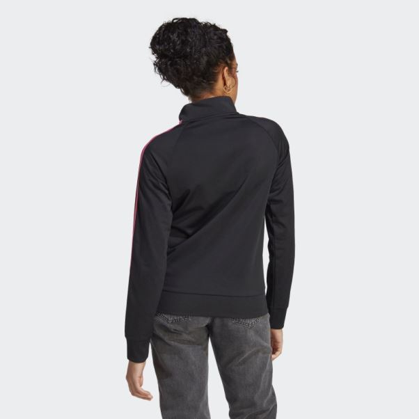 Adidas Primegreen Essentials Warm-up Slim 3-stripes Veste De Survêtement Magenta