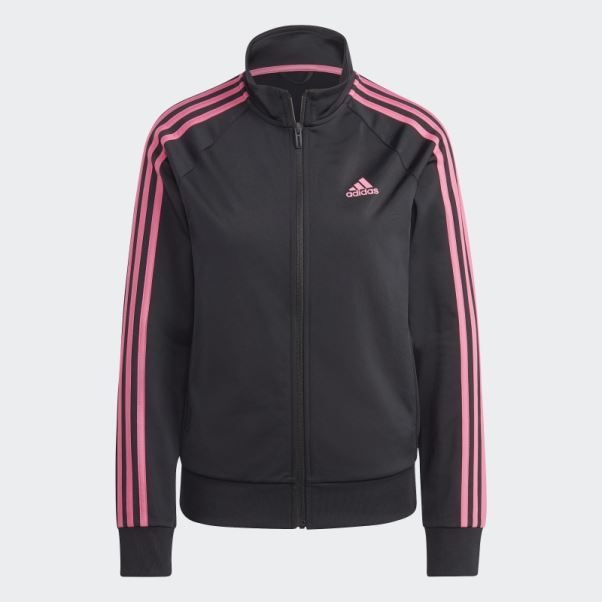 Adidas Primegreen Essentials Warm-up Slim 3-stripes Veste De Survêtement Magenta