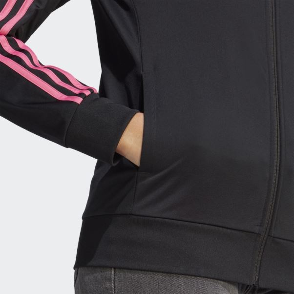 Adidas Primegreen Essentials Warm-up Slim 3-stripes Veste De Survêtement Magenta