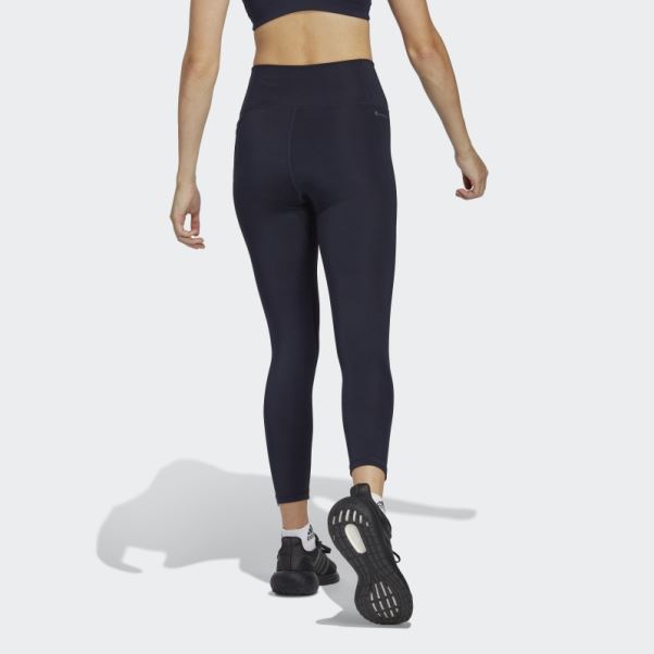 Adidas Optime Stash Pocket Legging Taille Haute 7/8 Encre
