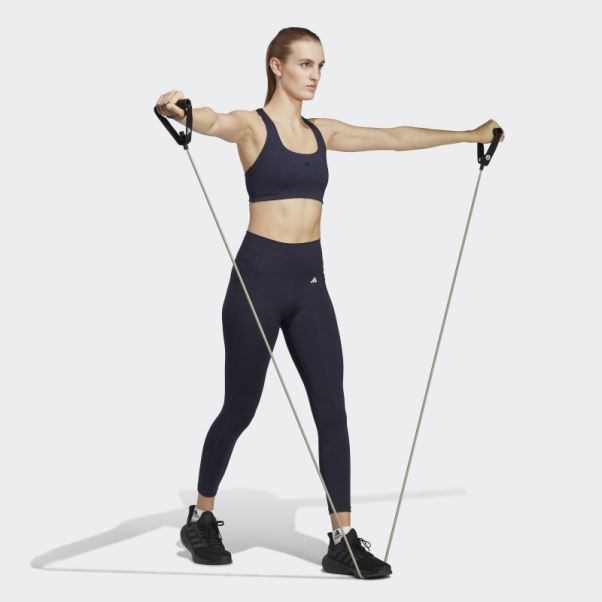 Adidas Optime Stash Pocket Legging Taille Haute 7/8 Encre