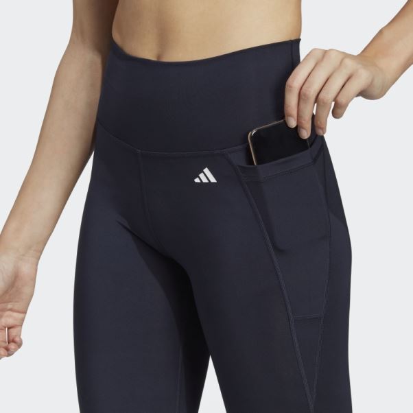 Adidas Optime Stash Pocket Legging Taille Haute 7/8 Encre