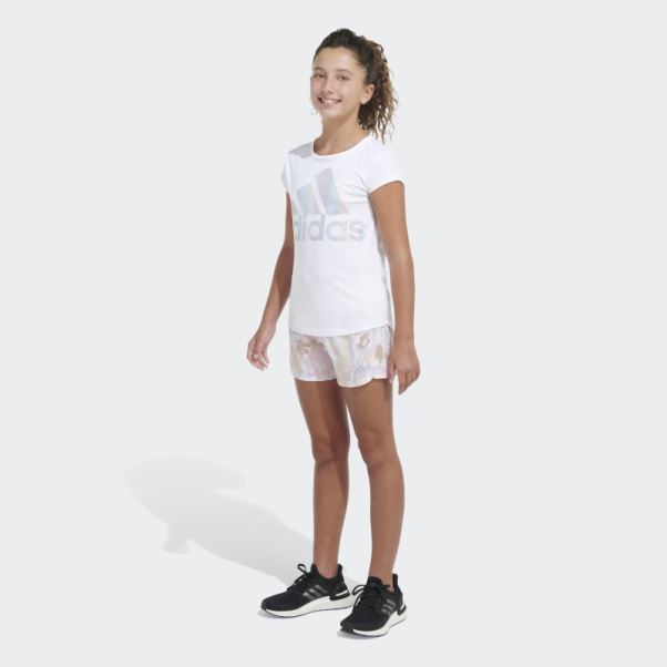 Aop Wovn Pacer Short23 Adidas Blanc