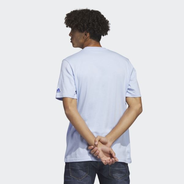T-shirt Graphique à Manches Courtes Linear Beach-bit Adidas Bleu Aube