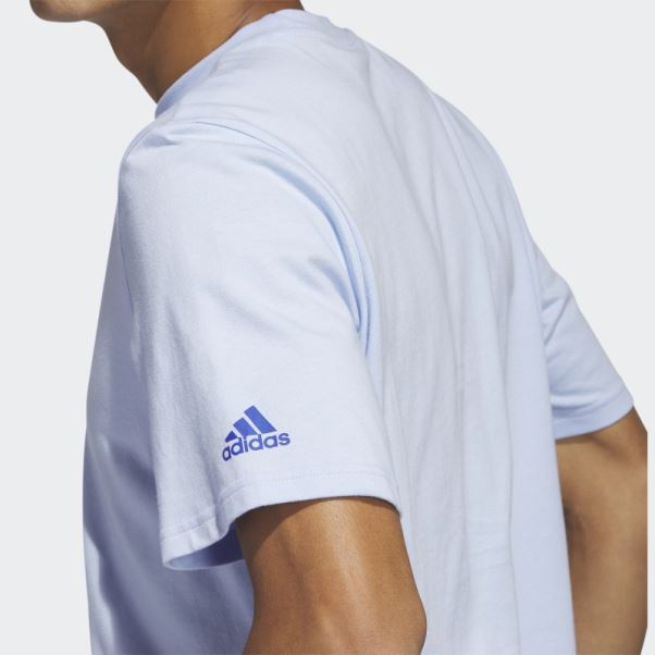 T-shirt Graphique à Manches Courtes Linear Beach-bit Adidas Bleu Aube